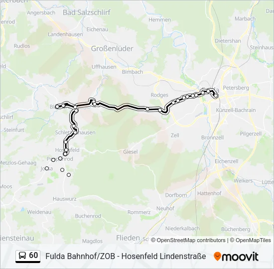 60 Bus Line Map
