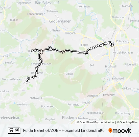 60 Bus Line Map