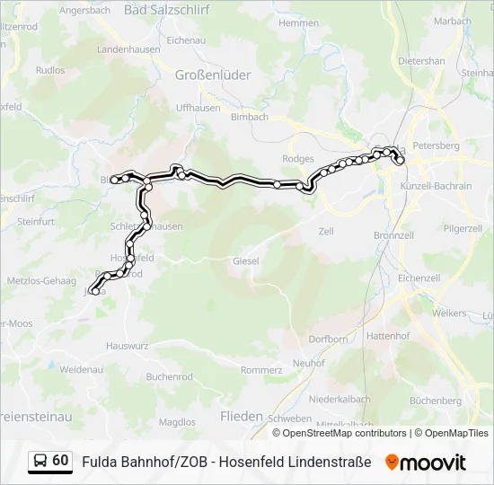 60 Bus Line Map