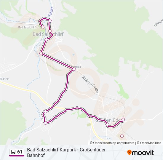 61 Bus Line Map