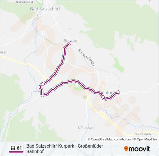 61 Bus Line Map