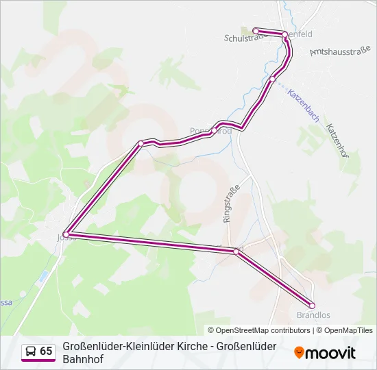 65 Bus Line Map