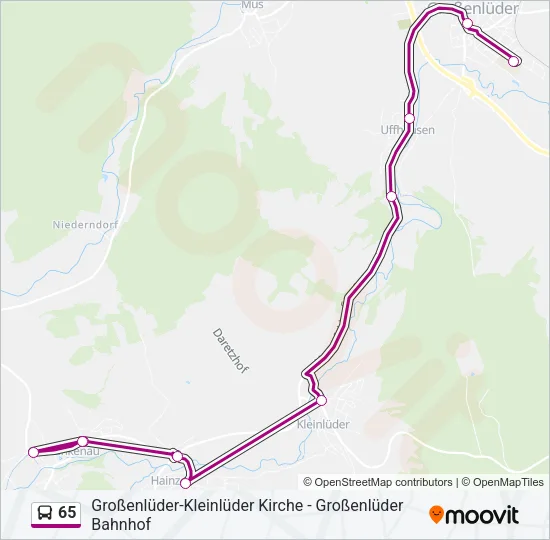 65 Bus Line Map