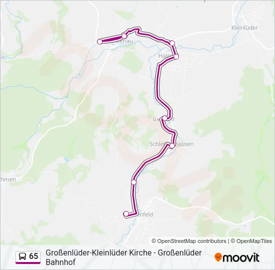65 Bus Line Map