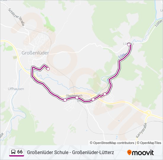 66 Bus Line Map