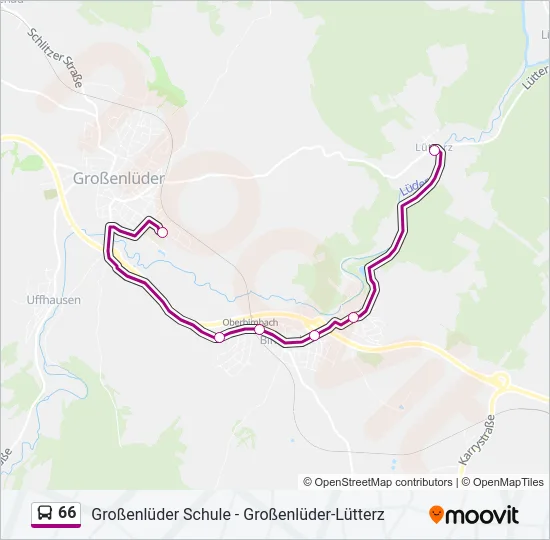 66 Bus Line Map