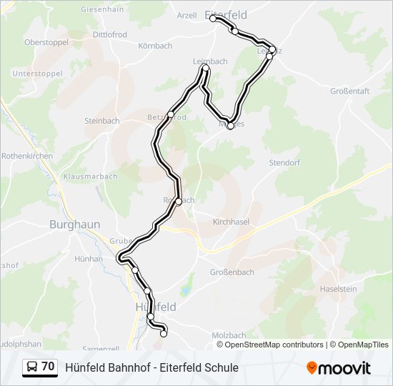 70 Bus Line Map