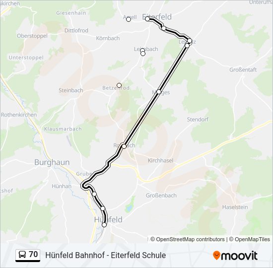 70 Bus Line Map