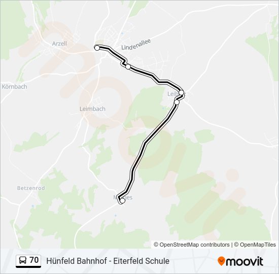 70 Bus Line Map