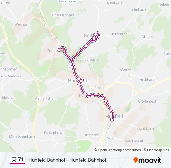 71 Bus Line Map