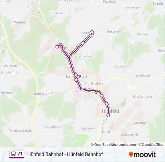 71 Bus Line Map