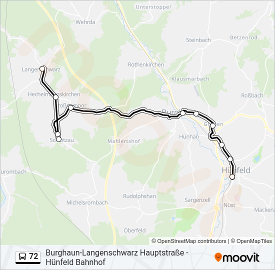 72 Bus Line Map