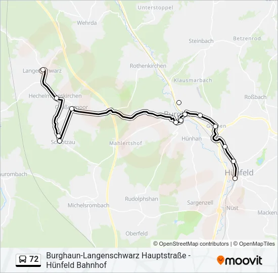 72 Bus Line Map