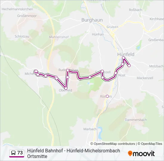 73 Bus Line Map
