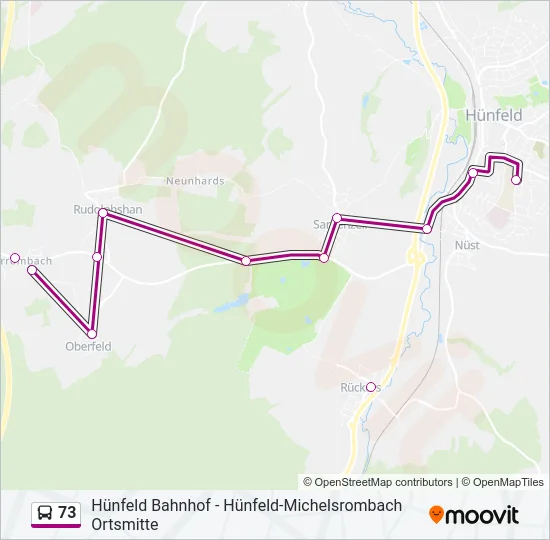 73 Bus Line Map
