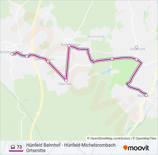 73 Bus Line Map
