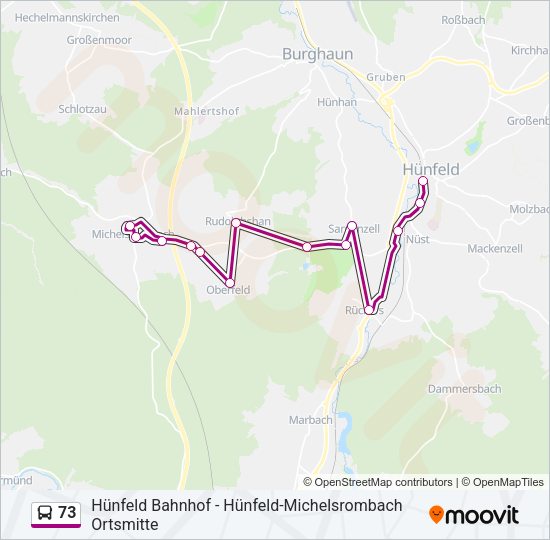 73 Bus Line Map