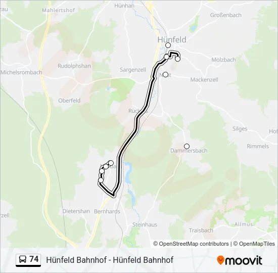74 Bus Line Map