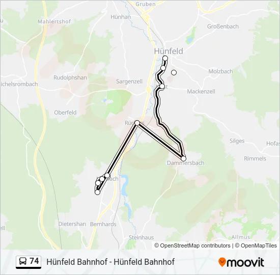 74 Bus Line Map