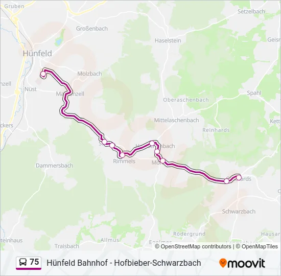 75 Bus Line Map