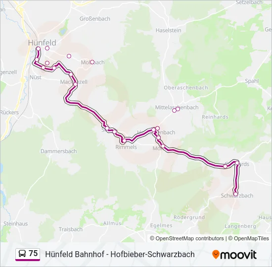 75 Bus Line Map