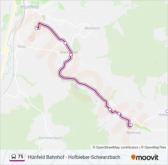 75 Bus Line Map