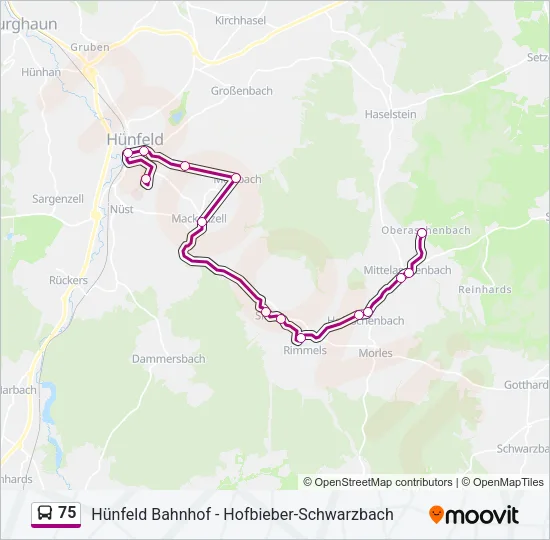 75 Bus Line Map