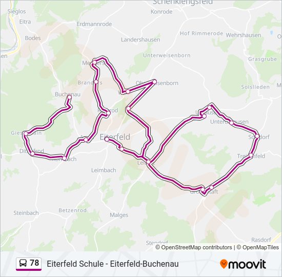 78 Bus Line Map