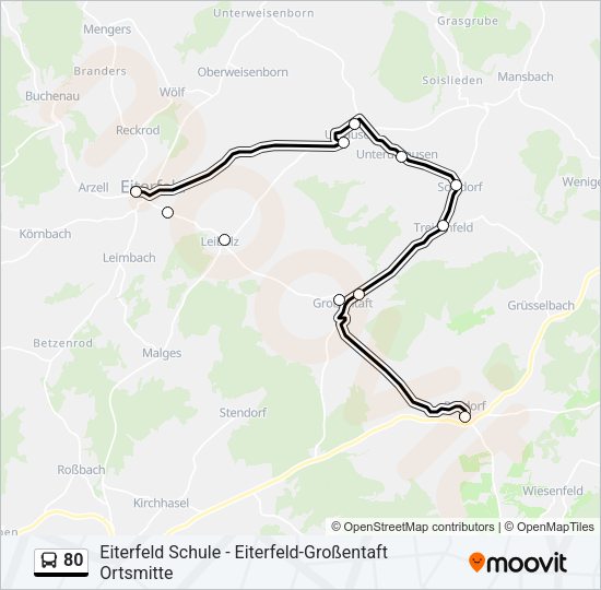 80 Bus Line Map