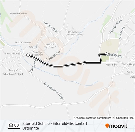 80 Bus Line Map