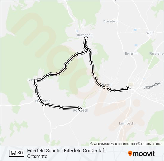 80 Bus Line Map