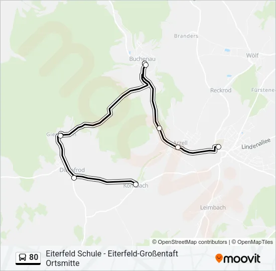 80 Bus Line Map