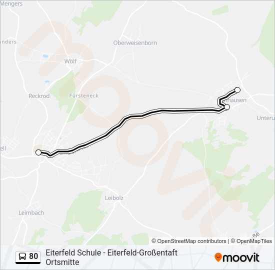 80 Bus Line Map