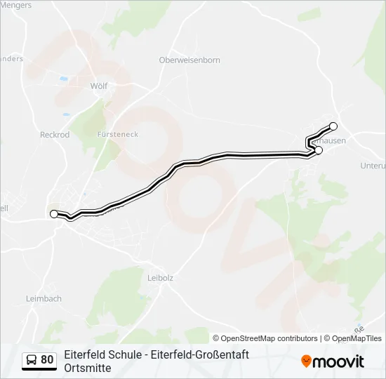 80 Bus Line Map