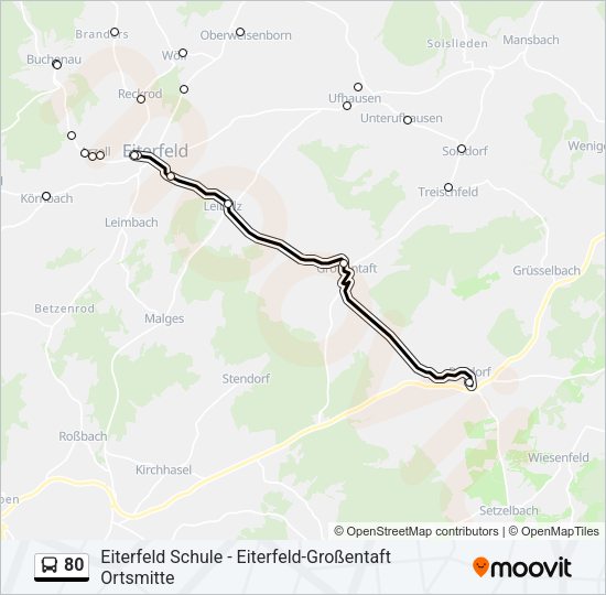 80 Bus Line Map