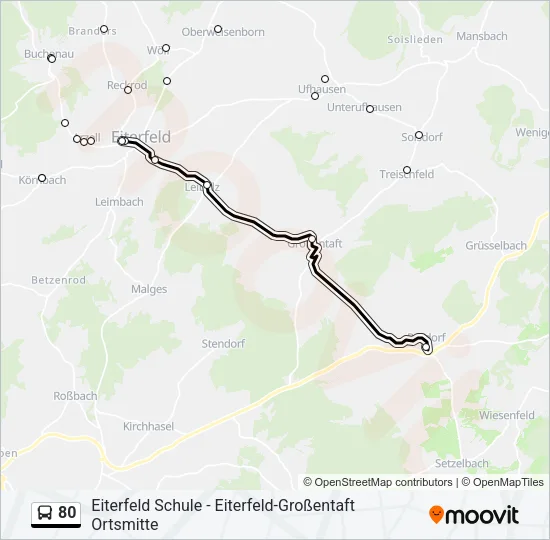 80 Bus Line Map