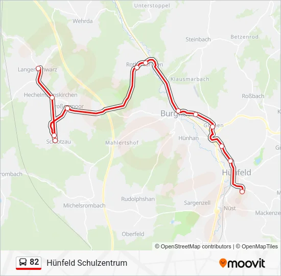 82 Bus Line Map