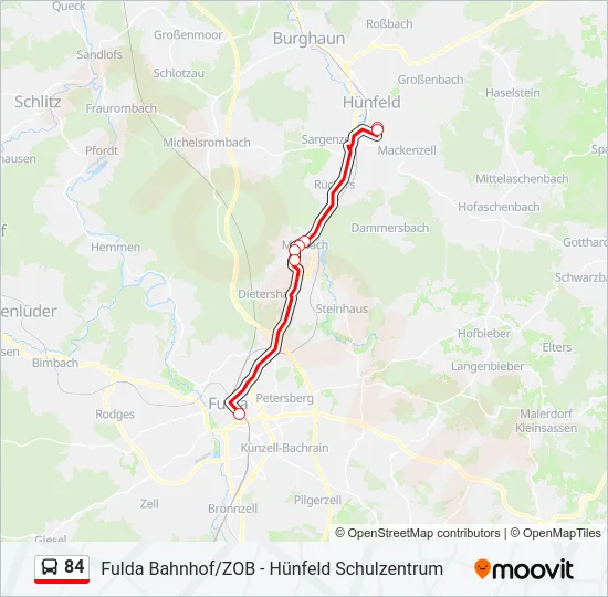 84 Bus Line Map