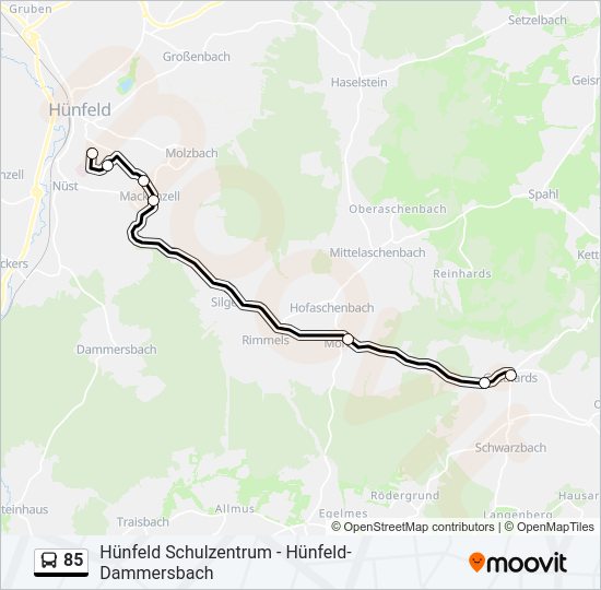85 Bus Line Map