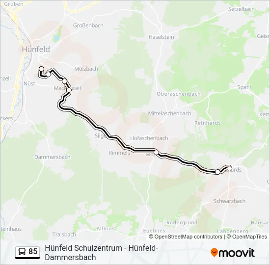 85 Bus Line Map