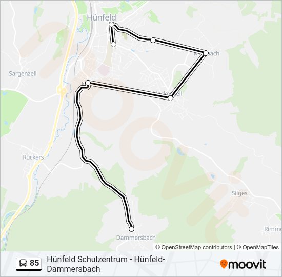 85 Bus Line Map