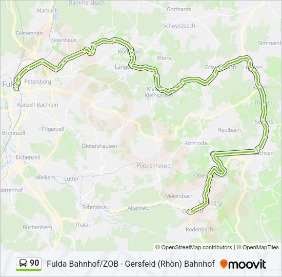 90 Bus Line Map