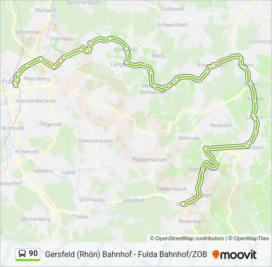 90 Bus Line Map