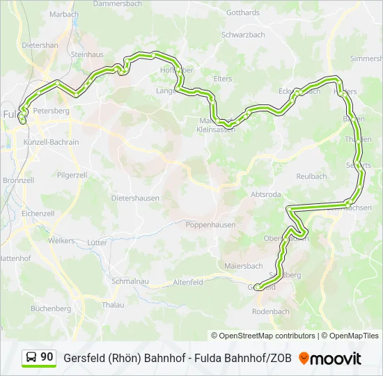90 Bus Line Map