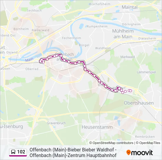 102 Bus Line Map