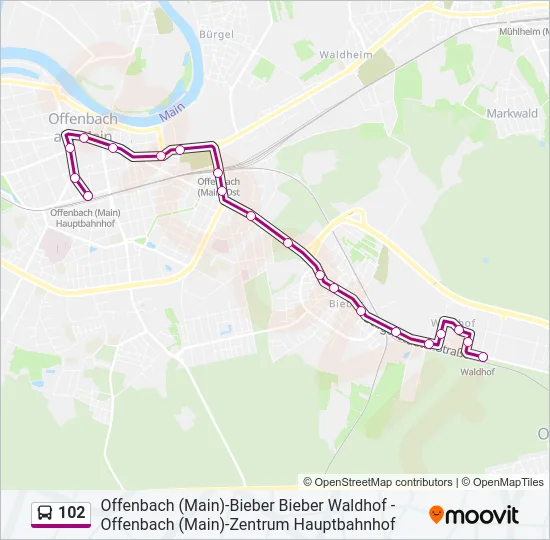 102 Bus Line Map