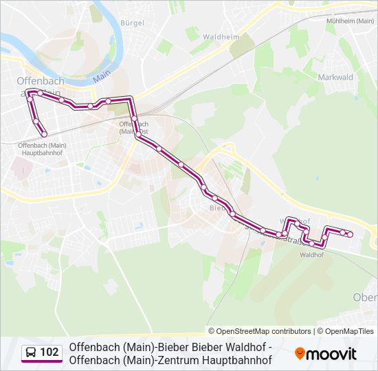 102 Bus Line Map