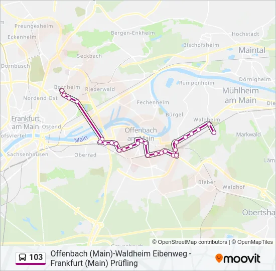 103 Bus Line Map