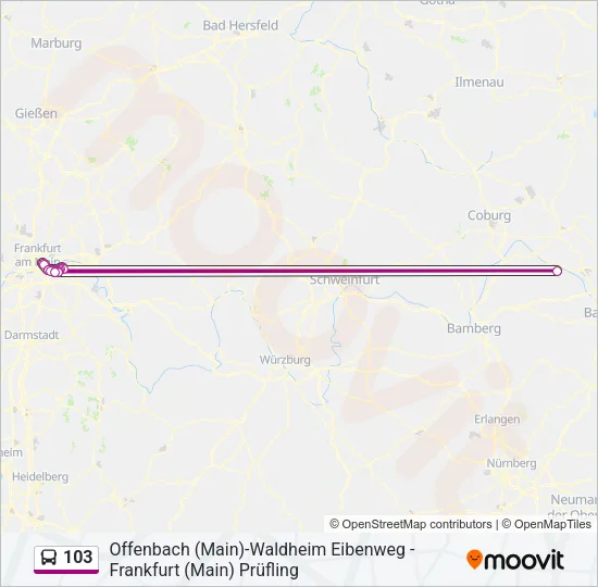 103 Bus Line Map