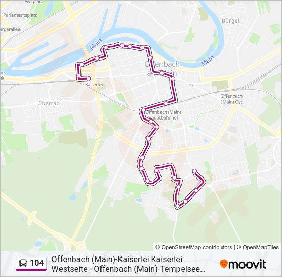 Автобус 104: карта маршрута